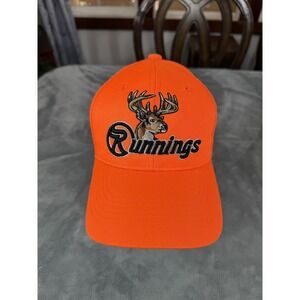 Runnings Hat Cap Snap Back One Size Orange Deer Embroidery Hornady Hunting‎ Mens